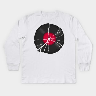 Cracked LP Vinyl Record Kids Long Sleeve T-Shirt